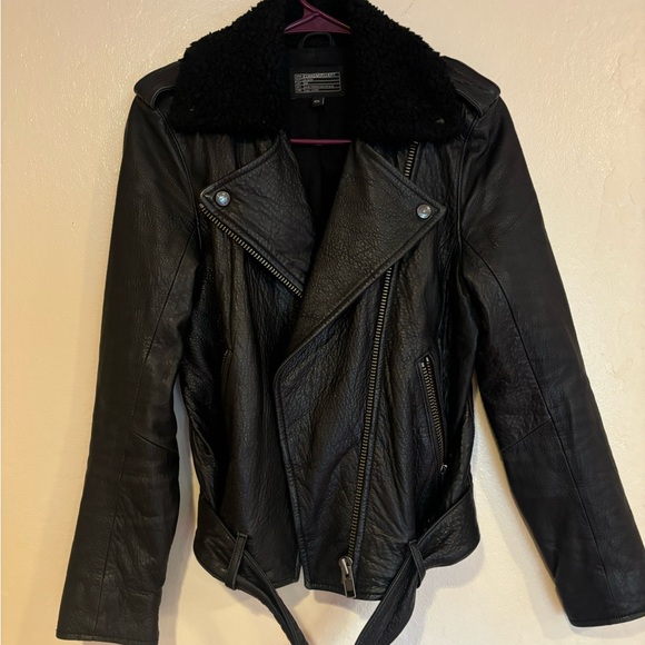 Current Elliott Leather Biker Motorcycle jacket, Sz 0 XS - Picture 2 of 5